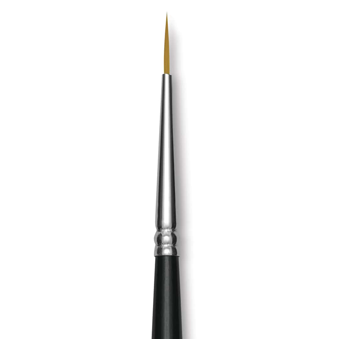 Open in modal - Trekell Synthetic Gold Taklon Brush - Liner, Short Handle, Size 5/0, close-up