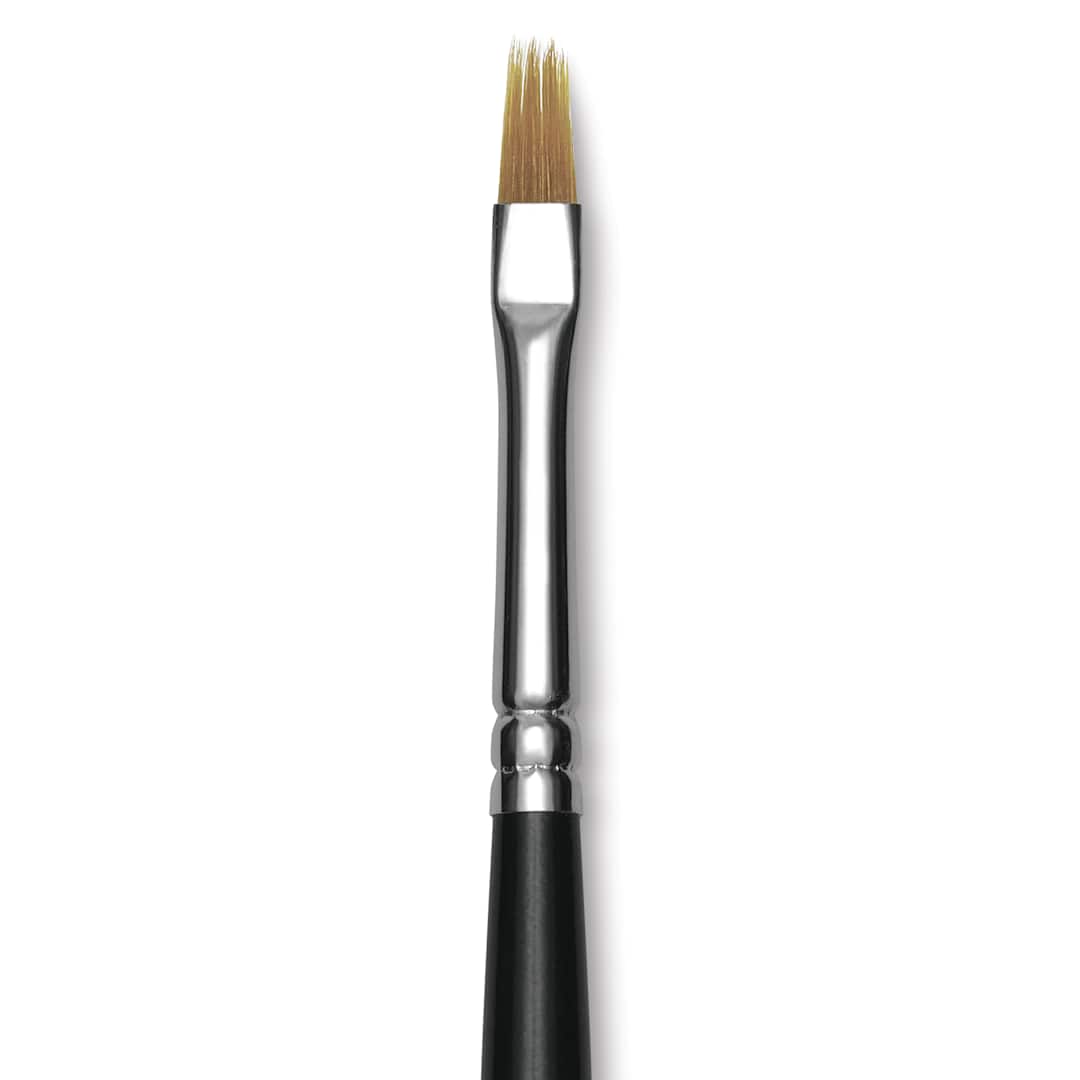 Open in modal - Trekell Synthetic Gold Taklon Brush - Grainer, Short Handle, Size 1/8", close-up