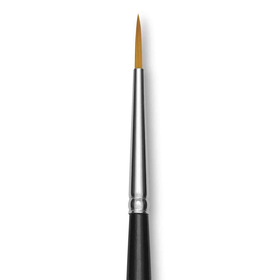 Open in modal - Trekell Synthetic Gold Taklon Brush - Round, Long Handle, Size 4, close-up