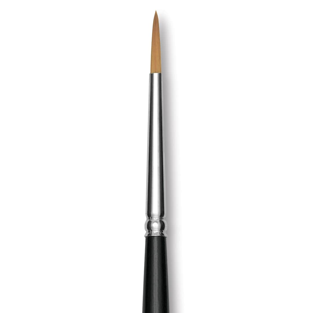 Open in modal - Trekell Synthetic Gold Taklon Brush - Round, Long Handle, Size 6, close-up