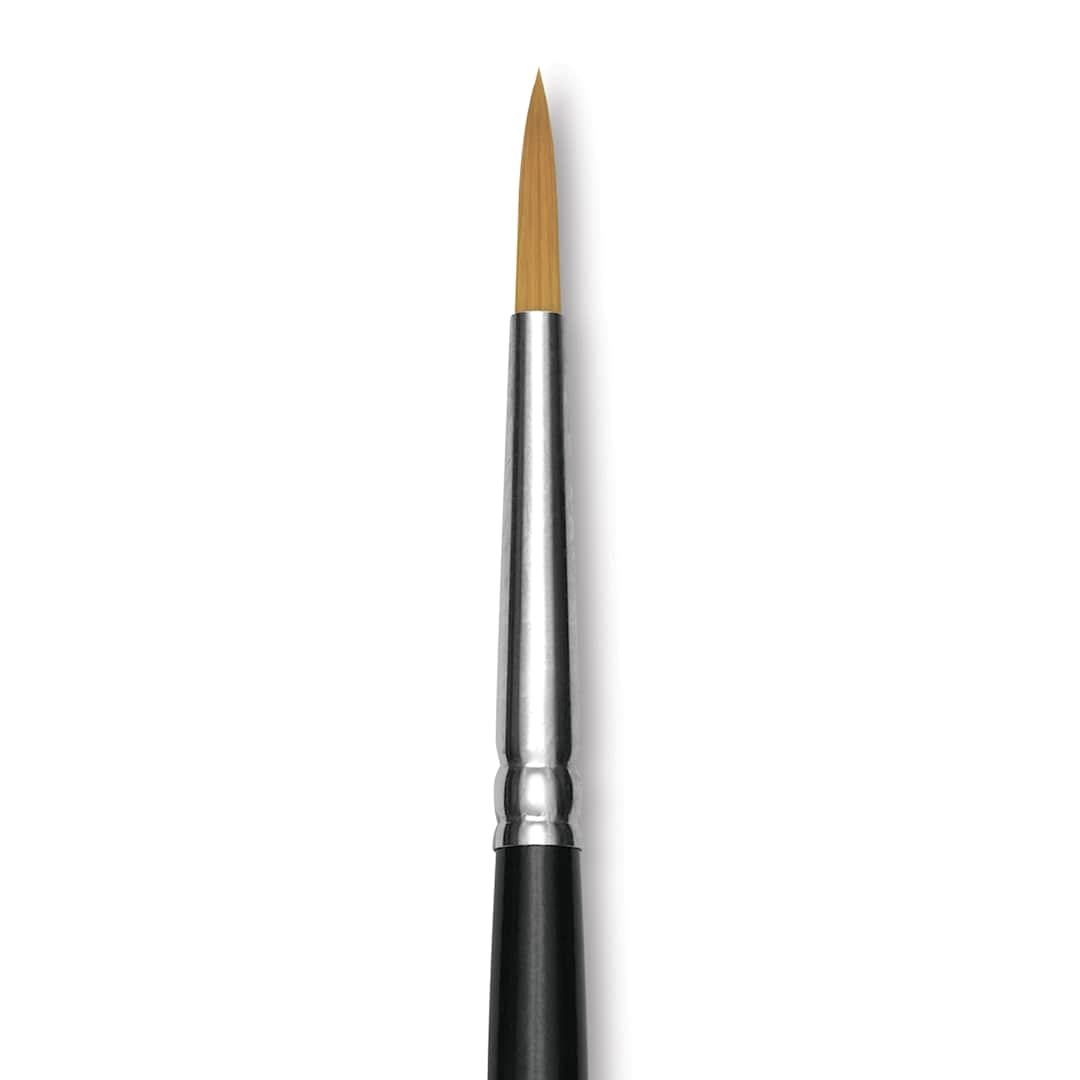 Open in modal - Trekell Synthetic Gold Taklon Brush - Round, Long Handle, Size 10, close-up