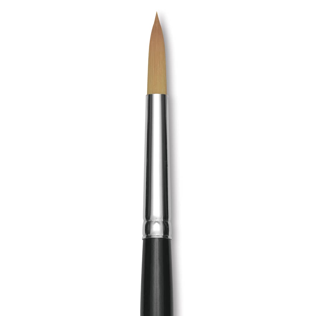 Open in modal - Trekell Synthetic Gold Taklon Brush - Round, Long Handle, Size 20, close-up