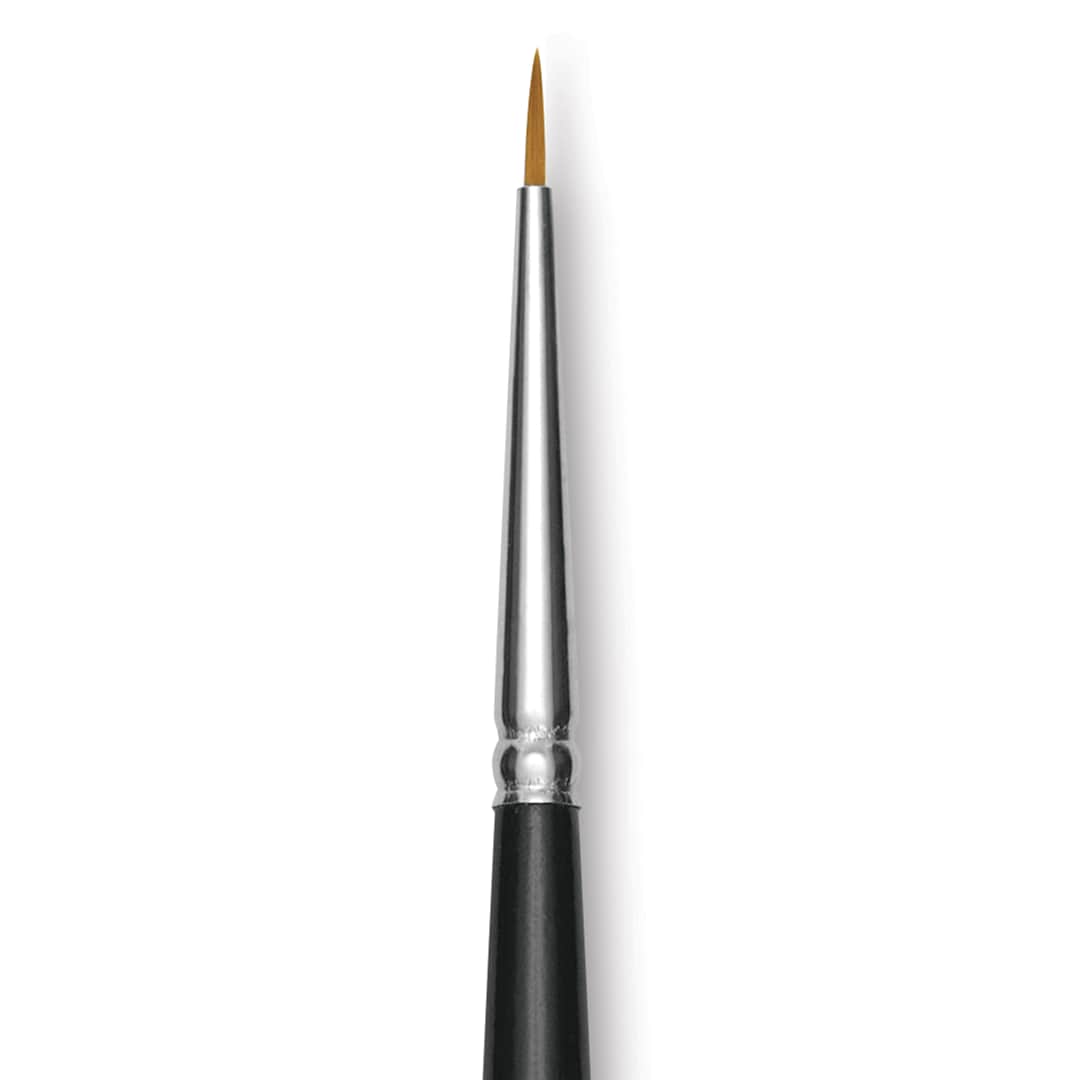 Open in modal - Trekell Synthetic Gold Taklon Brush - Round, Long Handle, Size 5/0, close-up