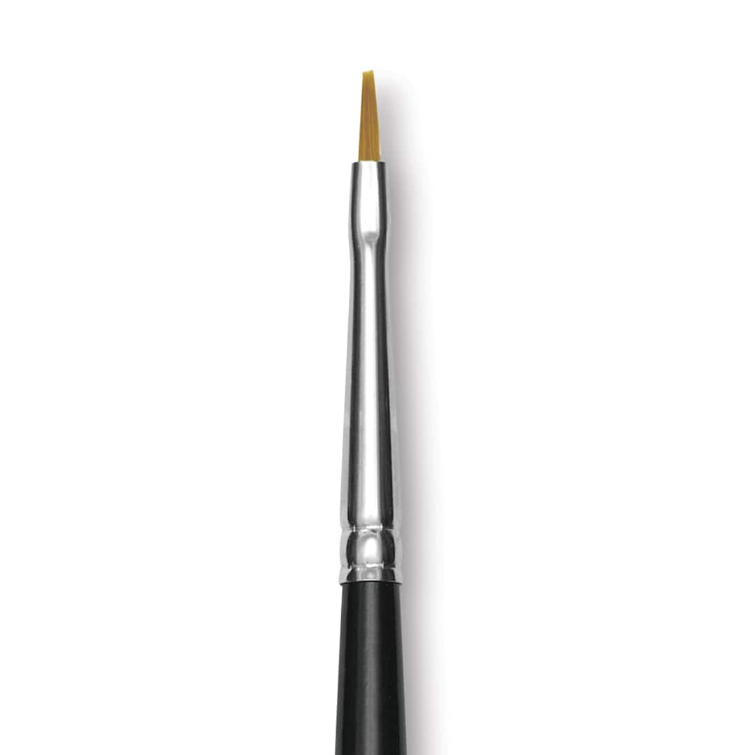 Open in modal - Trekell Synthetic Gold Taklon Brush - Bright, Long Handle, Size 0, close-up