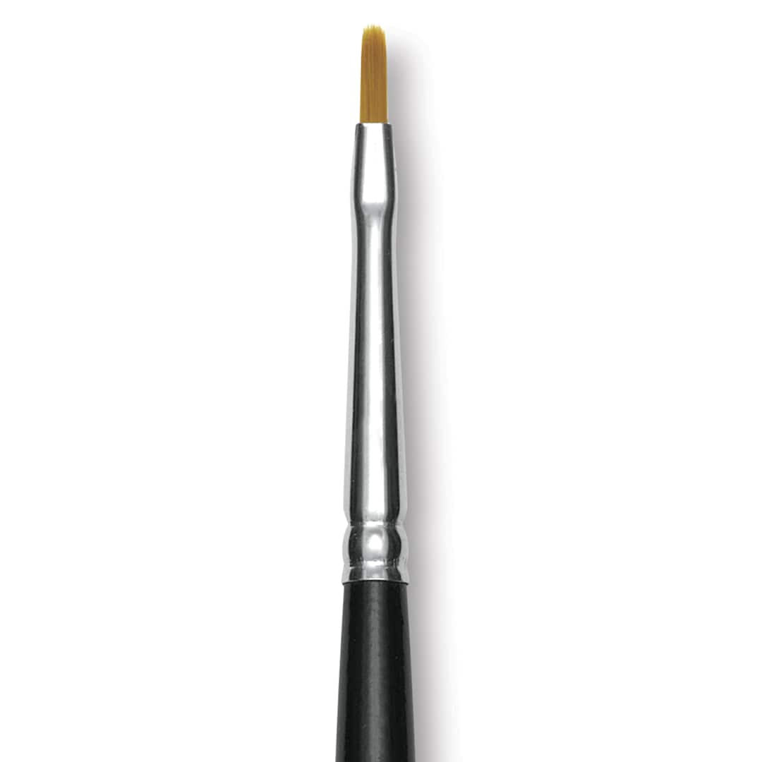 Open in modal - Trekell Synthetic Gold Taklon Brush - Filbert, Long Handle, Size 0, close-up