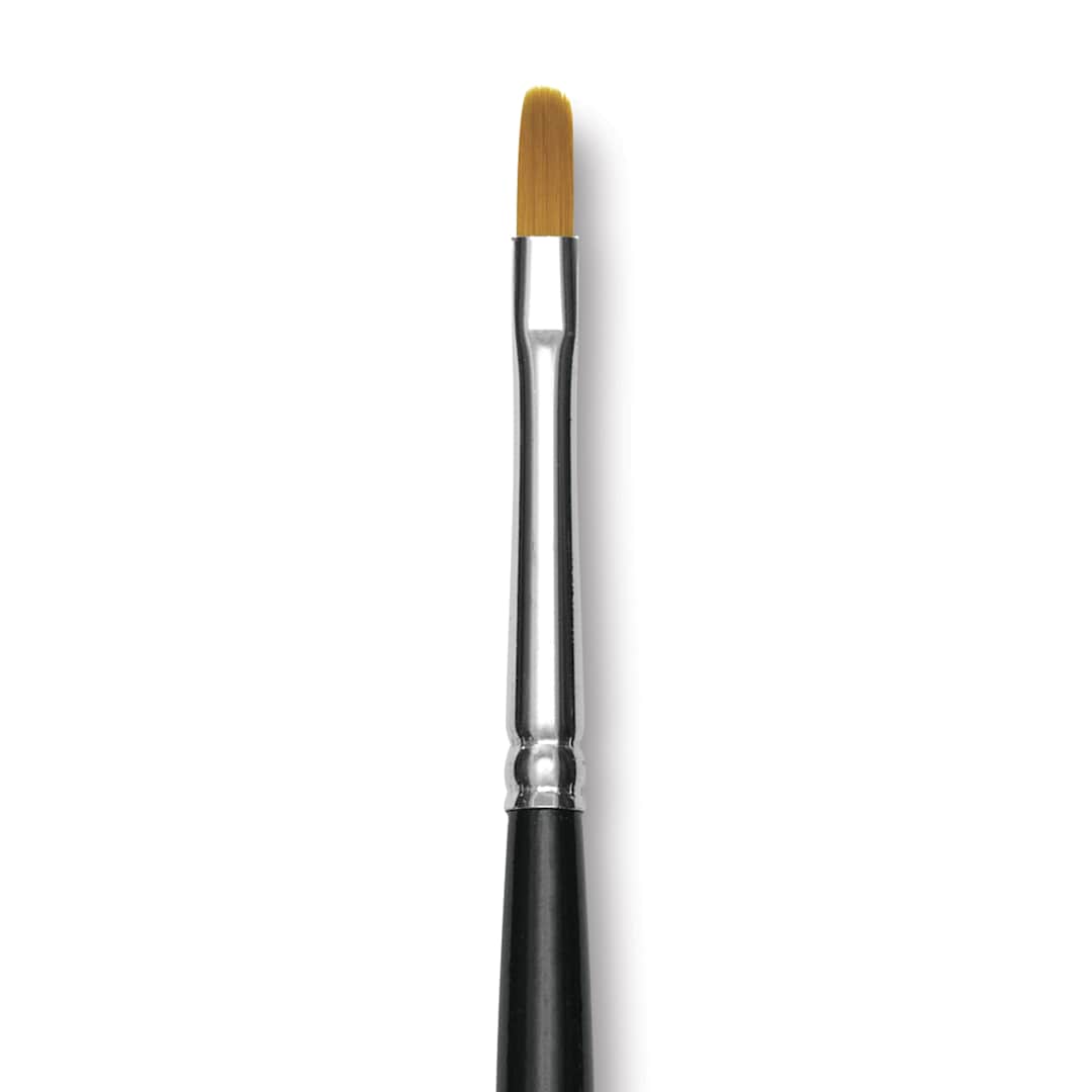 Open in modal - Trekell Synthetic Gold Taklon Brush - Filbert, Long Handle, Size 2, close-up