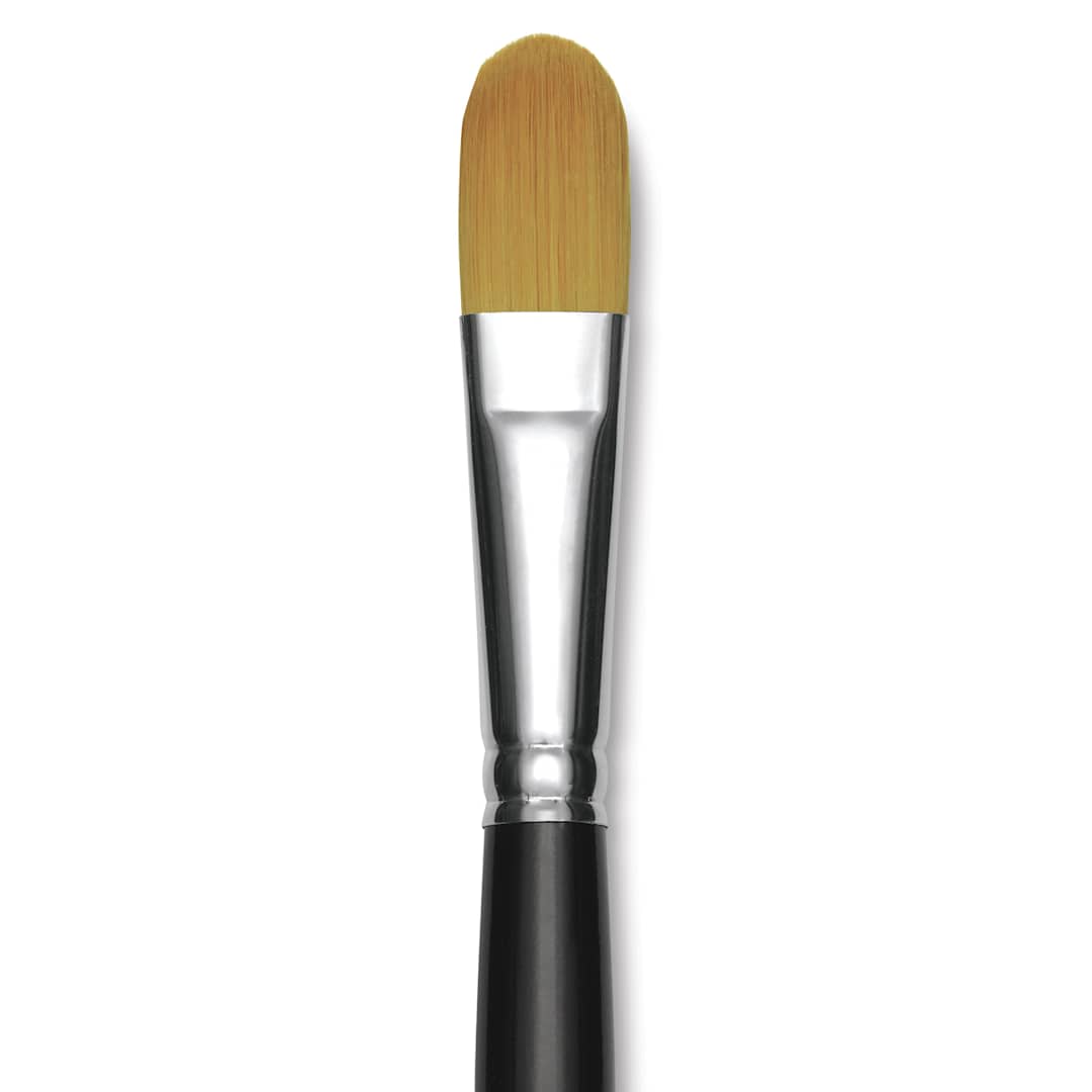 Open in modal - Trekell Synthetic Gold Taklon Brush - Filbert, Long Handle, Size 20, close-up