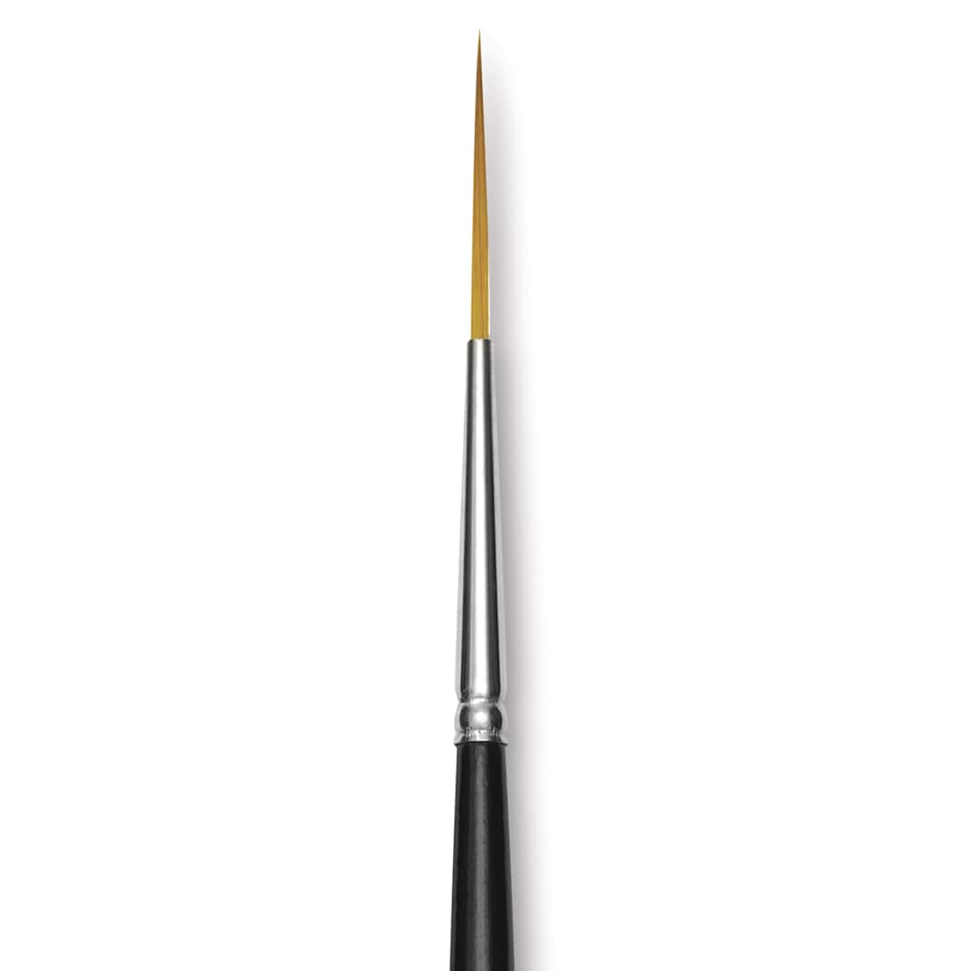 Open in modal - Trekell Synthetic Gold Taklon Brush - Script/Rigger, Long Handle, Size 0, close-up