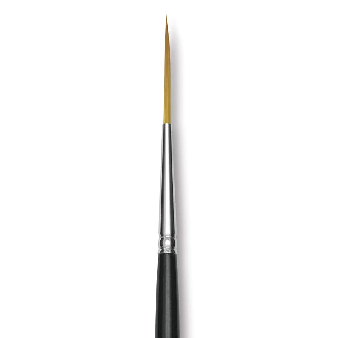 Open in modal - Trekell Synthetic Gold Taklon Brush - Script/Rigger, Long Handle, Size 2, close-up