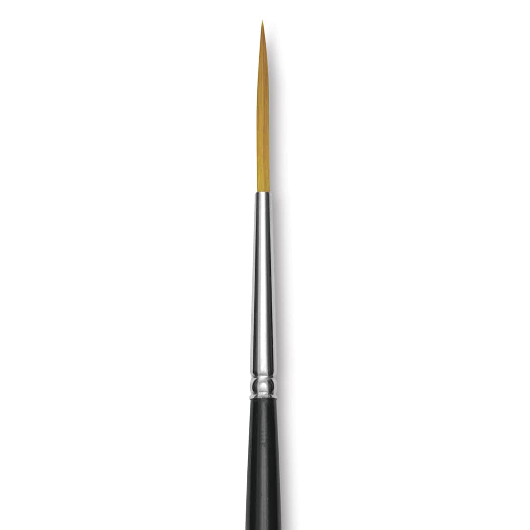 Open in modal - Trekell Synthetic Gold Taklon Brush - Script/Rigger, Long Handle, Size 4, close-up