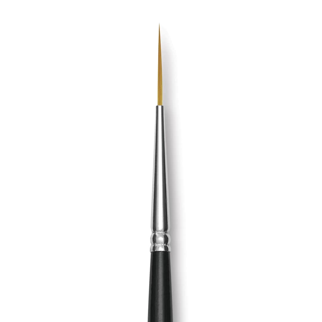 Open in modal - Trekell Synthetic Gold Taklon Brush - Script/Rigger, Long Handle, Size 5/0, close-up