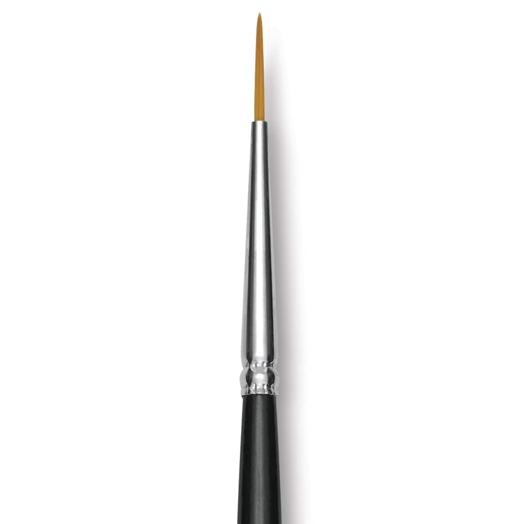 Open in modal - Trekell Synthetic Gold Taklon Brush - Liner, Long Handle, Size 0, close-up