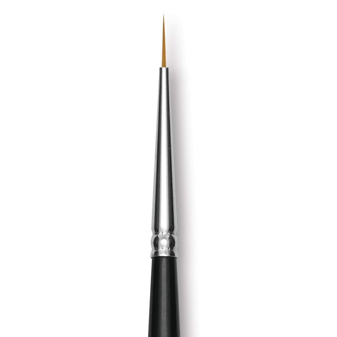Open in modal - Trekell Synthetic Gold Taklon Brush - Liner, Long Handle, Size 20/0, close-up