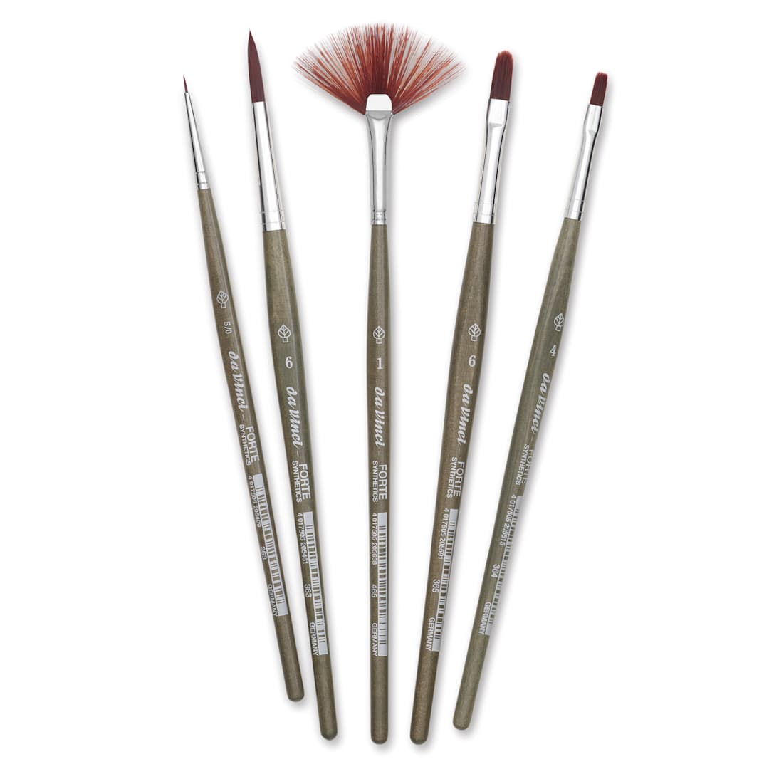 Open in modal - Da Vinci Forte Synthetic Brushes - Set of 5, Short Handle, Set 5008