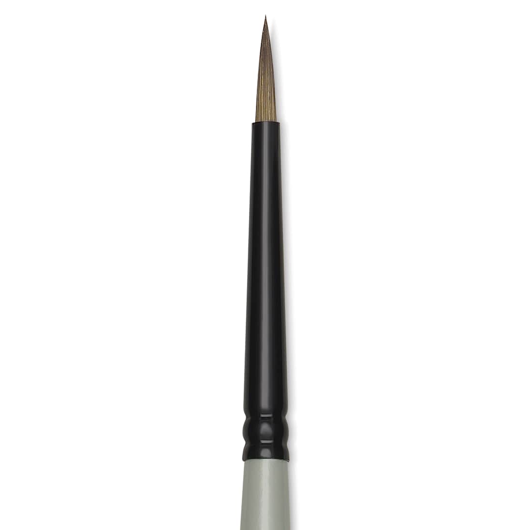 Open in modal - Silver Brush Black Pearl Synthetic Brush - Series 6400, Round, Size 0, Long Handle, close-up