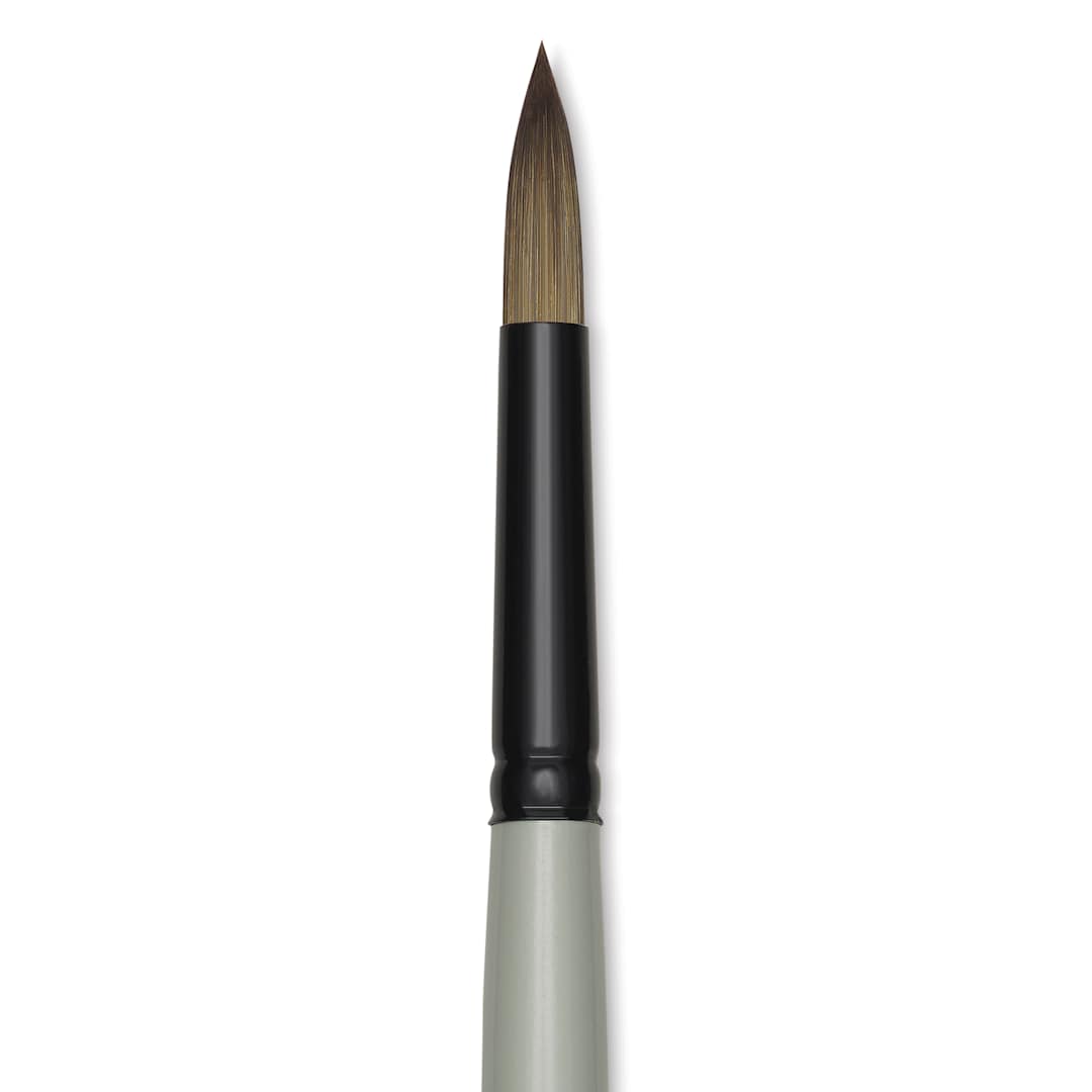 Open in modal - Silver Brush Black Pearl Synthetic Brush - Series 6400, Round, Size 6, Long Handle, close-up