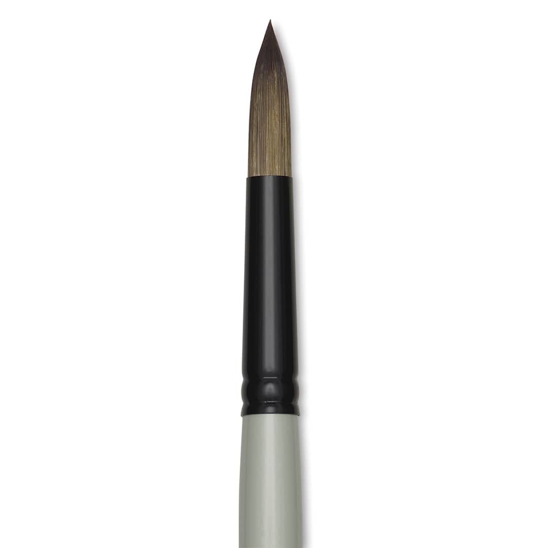 Open in modal - Silver Brush Black Pearl Synthetic Brush - Series 6400, Round, Size 8, Long Handle, close-up