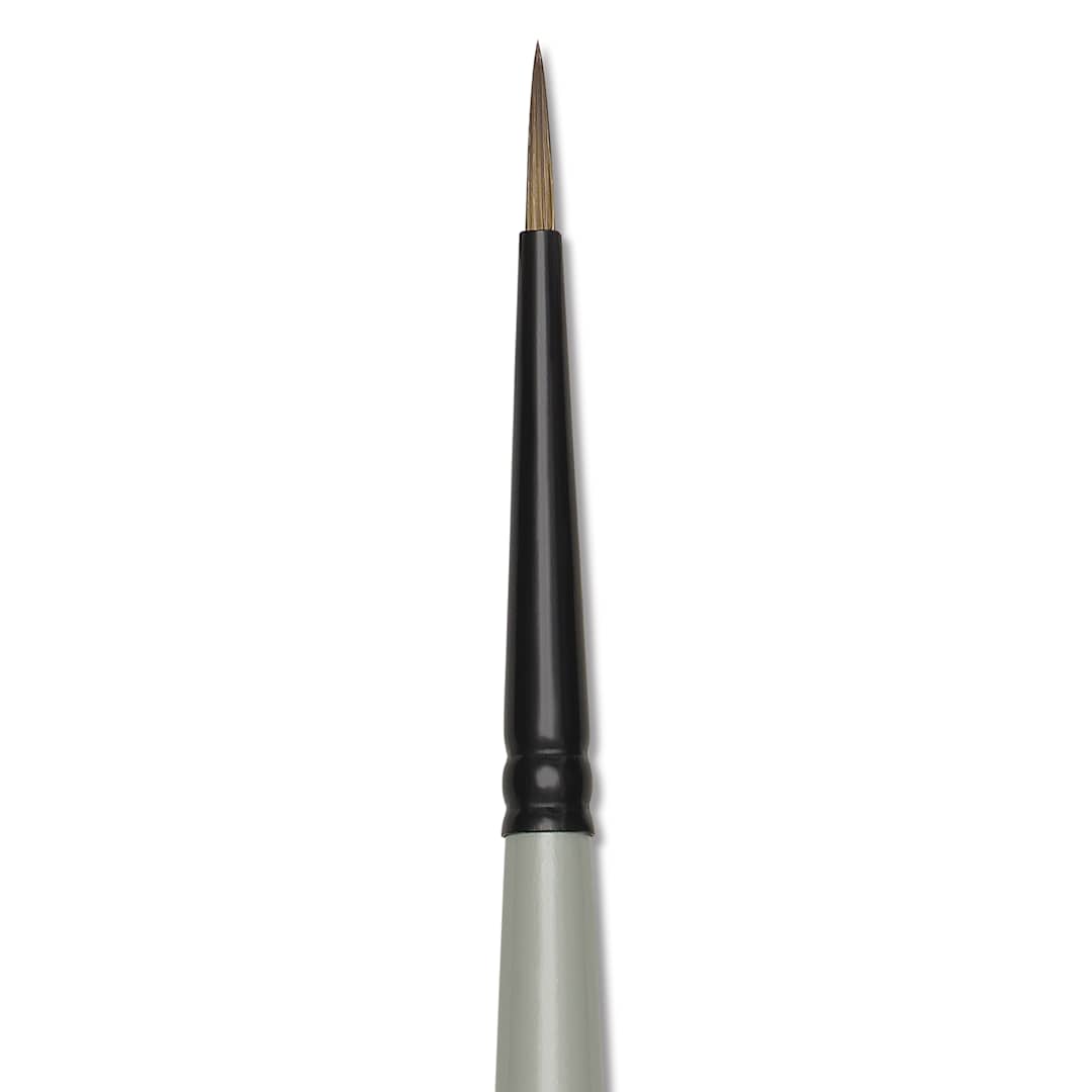 Open in modal - Silver Brush Black Pearl Synthetic Brush - Series 6400, Round, Size 2/0, Long Handle, close-up
