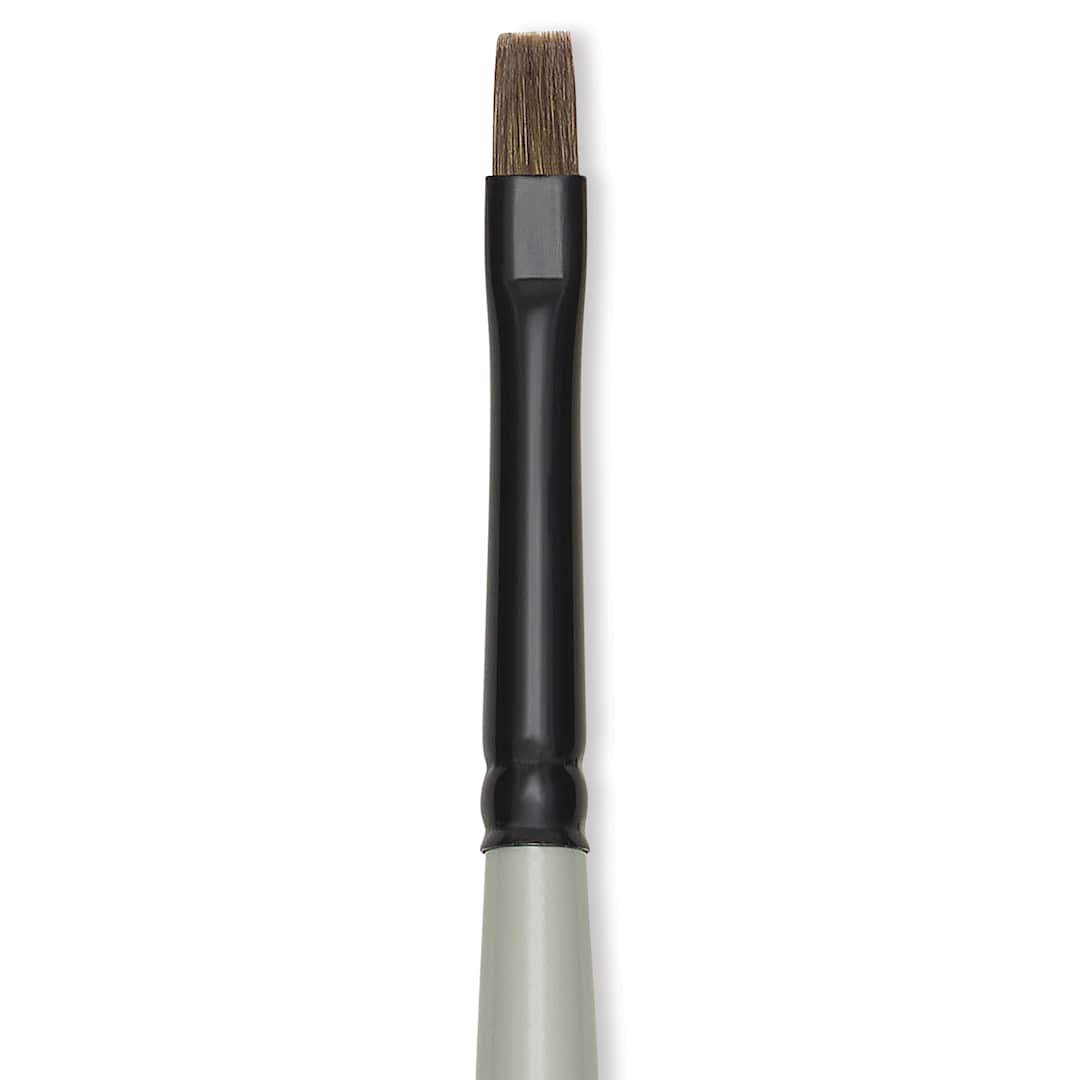 Open in modal - Silver Brush Black Pearl Synthetic Brush - Series 6402, Bright, Size 0, Long Handle, close-up