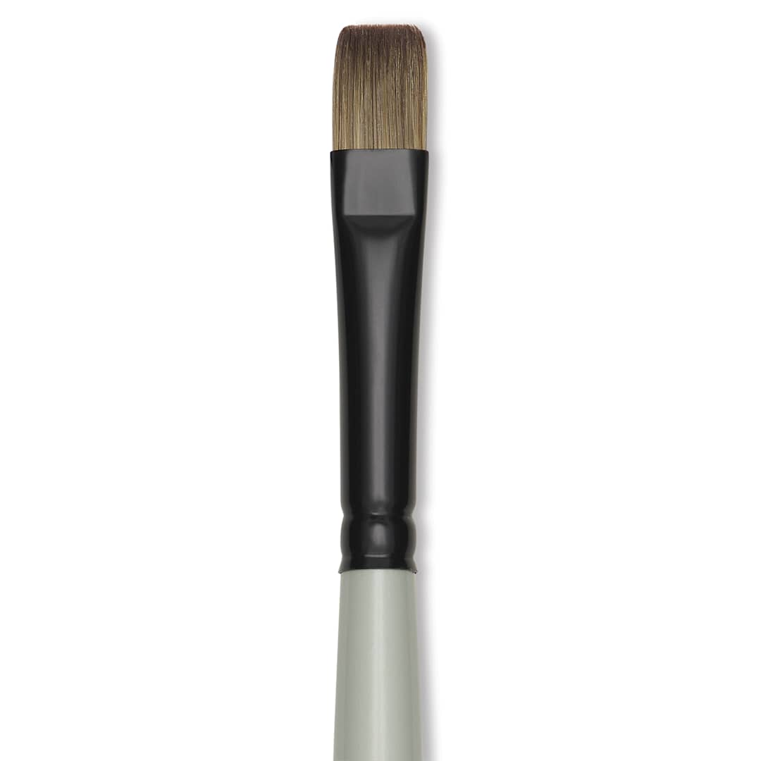 Open in modal - Silver Brush Black Pearl Synthetic Brush - Series 6402, Bright, Size 4, Long Handle, close-up
