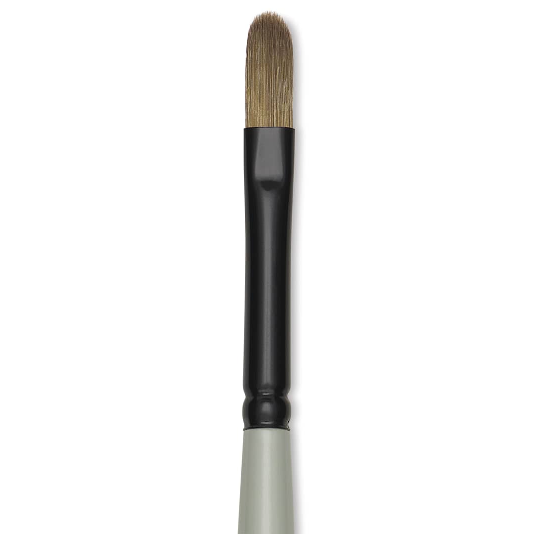 Open in modal - Silver Brush Black Pearl Synthetic Brush - Series 6403, Filbert, Size 2, Long Handle, close-up
