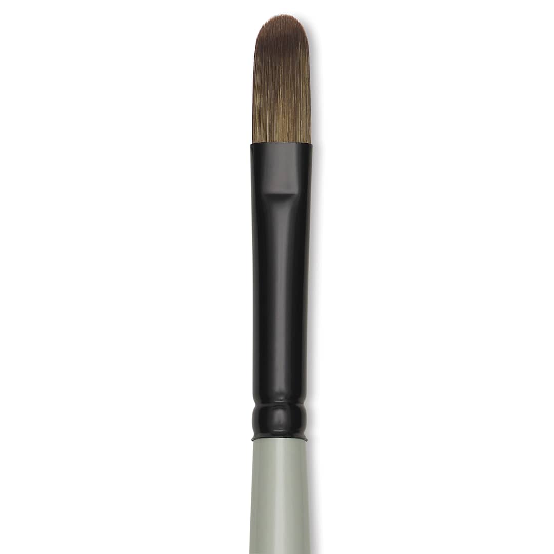 Open in modal - Silver Brush Black Pearl Synthetic Brush - Series 6403, Filbert, Size 4, Long Handle, close-up