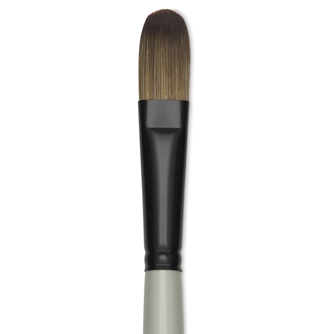 Open in modal - Silver Brush Black Pearl Synthetic Brush - Series 6403, Filbert, Size 10, Long Handle, close-up