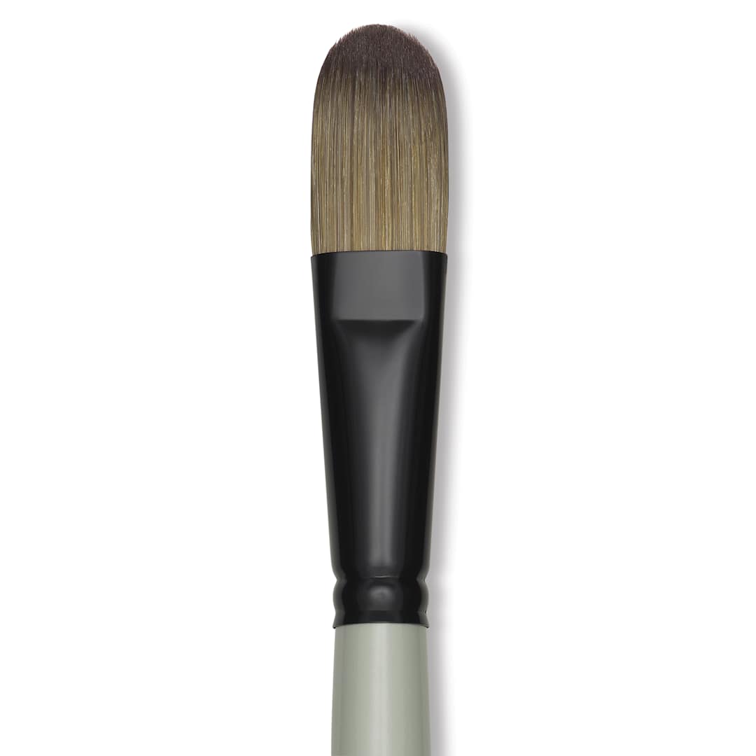 Open in modal - Silver Brush Black Pearl Synthetic Brush - Series 6403, Filbert, Size 12, Long Handle, close-up