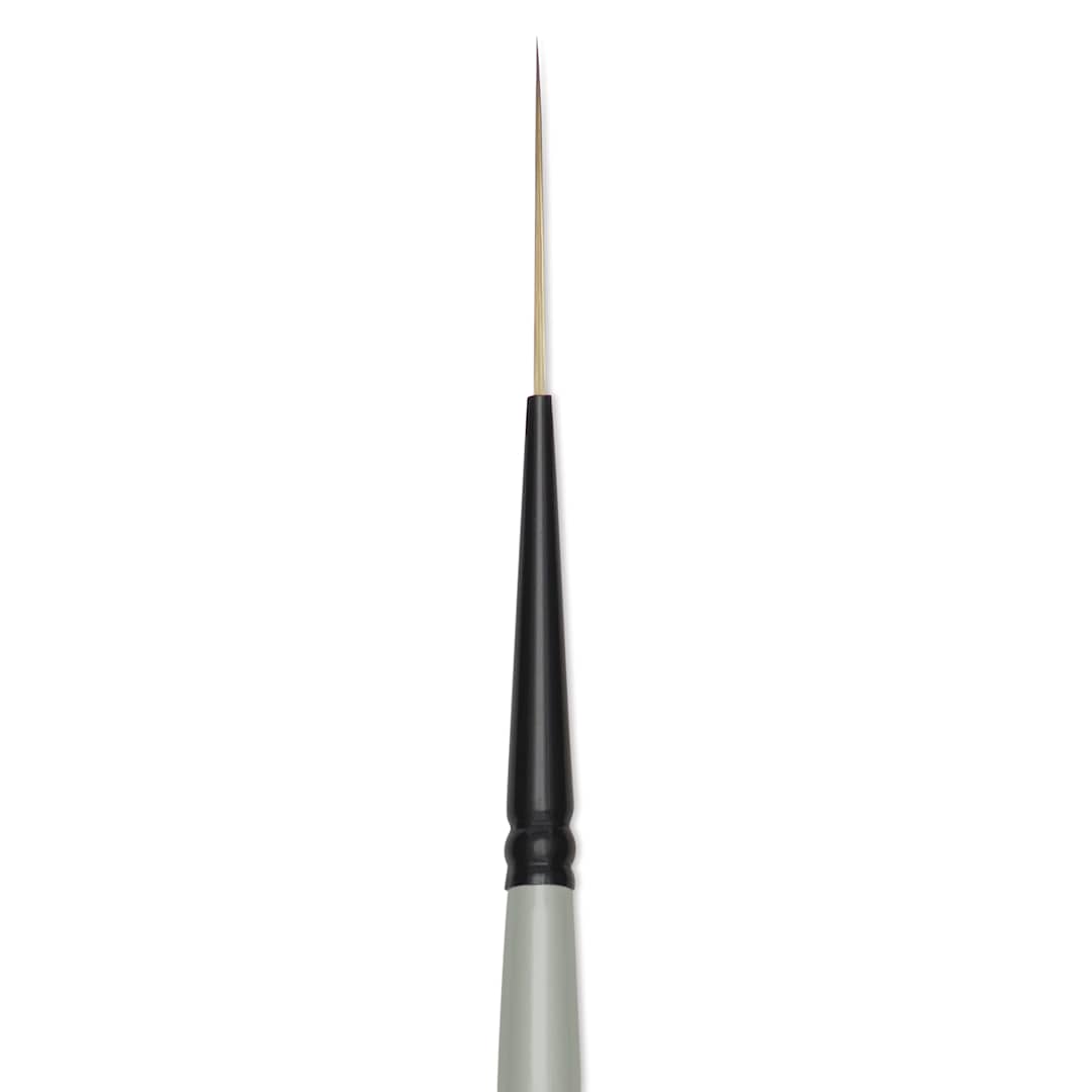 Open in modal - Silver Brush Black Pearl Synthetic Brush - Series 6407, Script Liner, Size 0, Long Handle, close-up