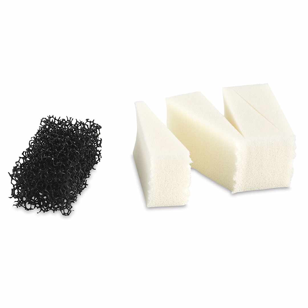 Open in modal - Graftobian Pro Makeup Sponges - White and black sponges shown
