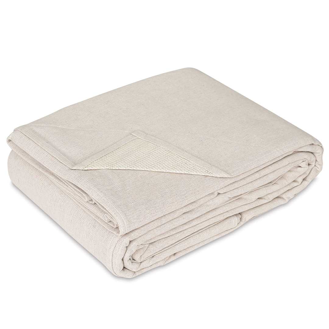 Open in modal - Trimaco Stay Put Canvas Drop Cloth - 9' x 12' Drop cloth with Spill Block, folded