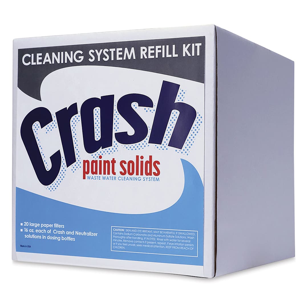 Open in modal - Crash Paint Solids Waste Water Cleaning System - Angled view of Refill Kit package