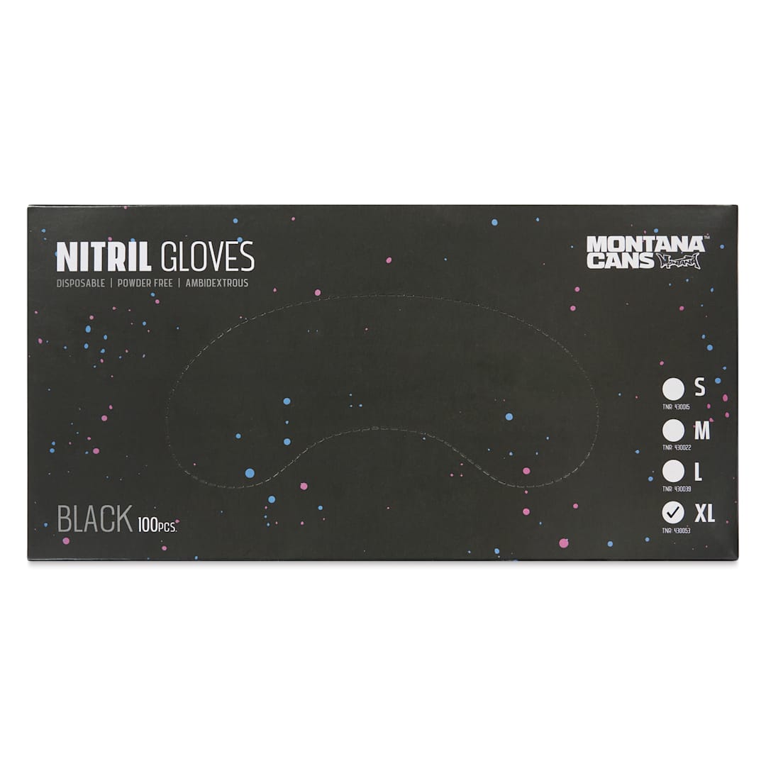 Open in modal - Montana Nitrile Gloves - X-Large, Pkg of 100 Pairs, front of the packaging