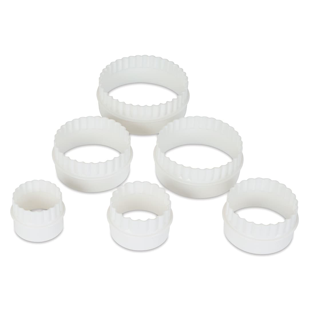 Open in modal - FolkArt Drizzle Circle Open Pour Cups - Set of 6, contents laid out