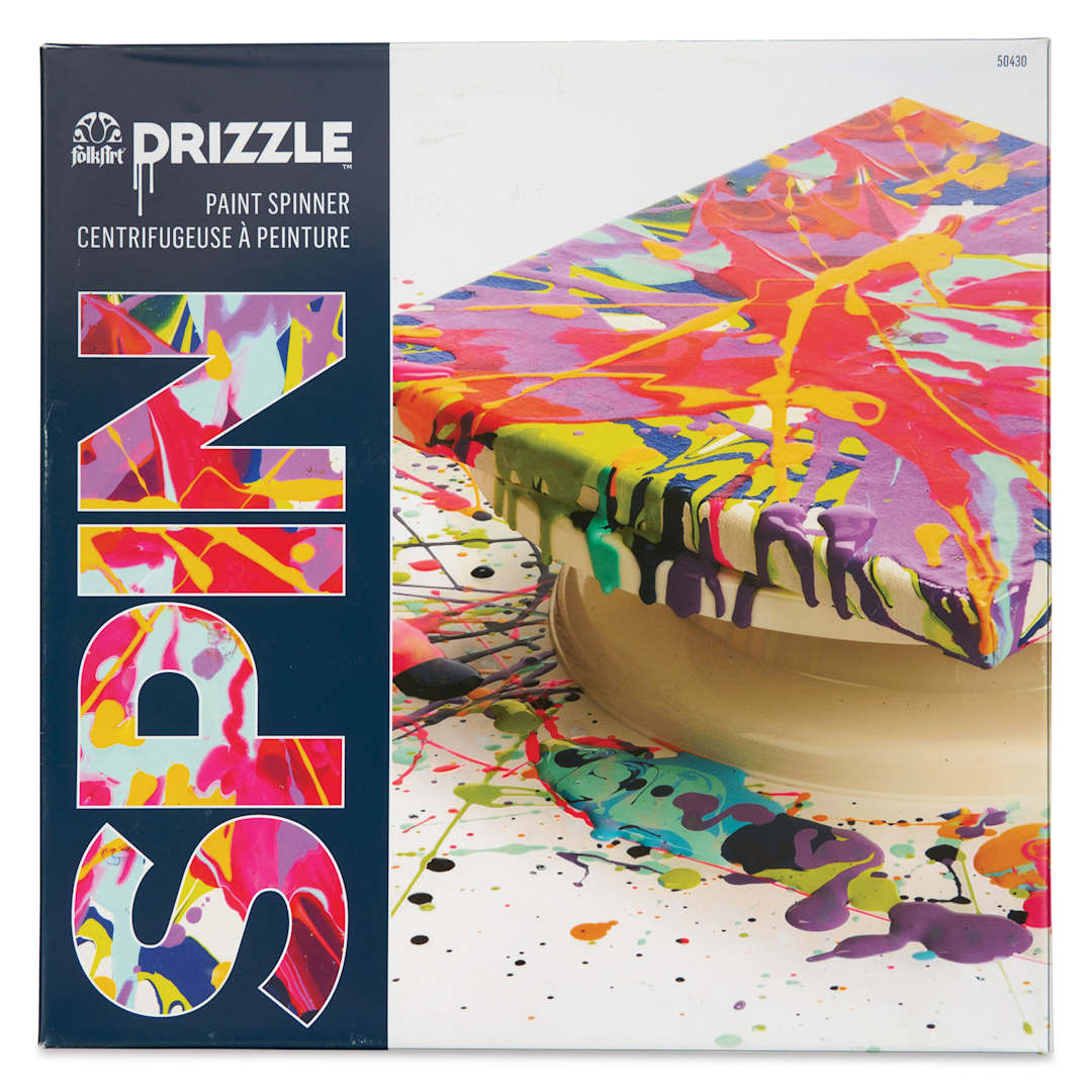 Open in modal - FolkArt Drizzle Paint Spinner - 11" Dia, front of the packaging