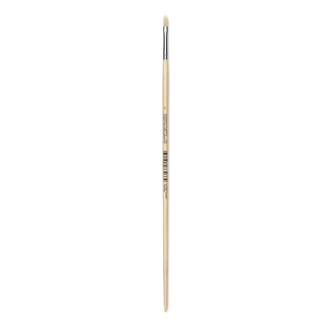 Open in modal - Utrecht Rhenish Pure Hog Bristle Brush - Filbert, Size 1, Long Handle