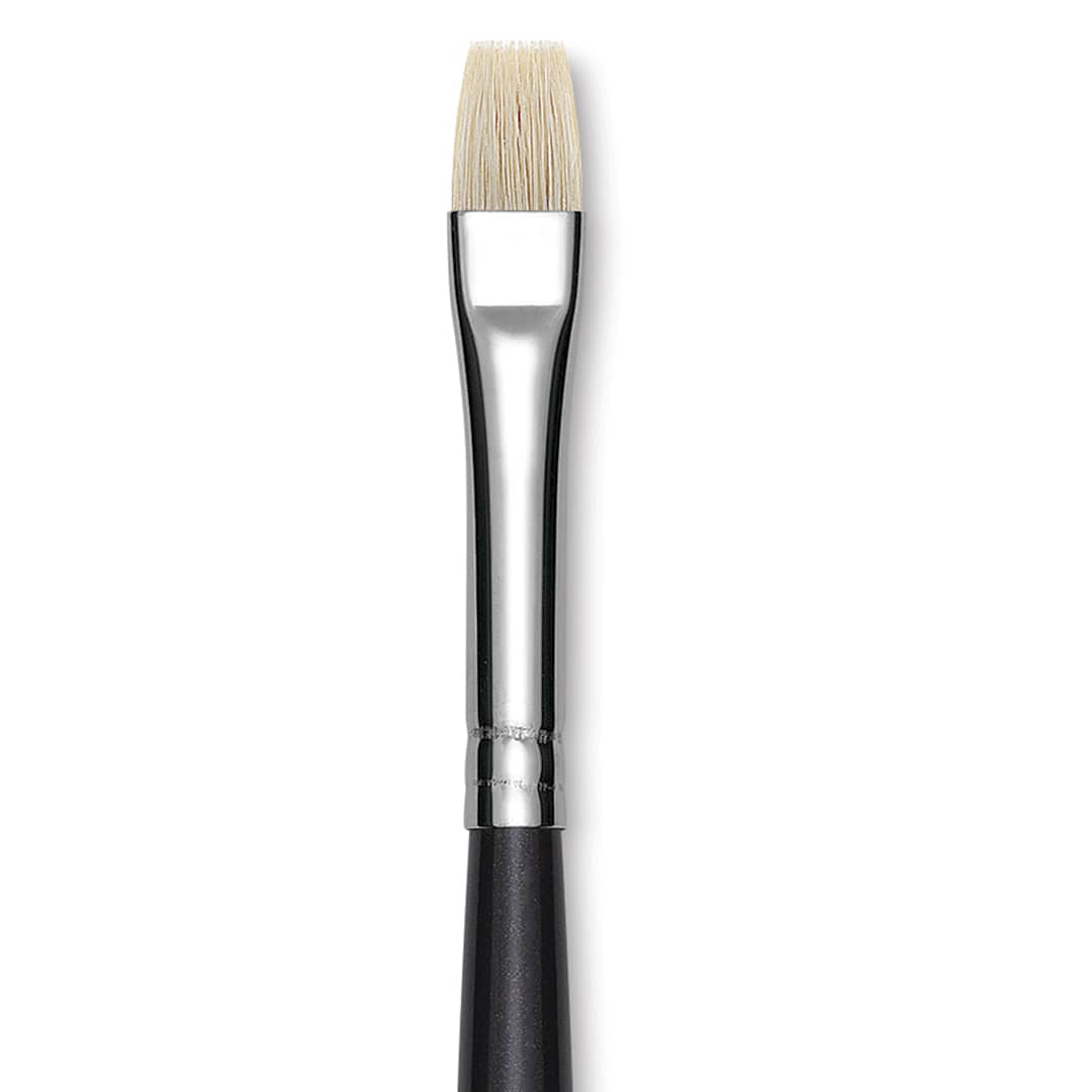 Open in modal - Utrecht Natural Chungking Pure Bristle Brush - Bright, Size 4, Long Handle, Close-up