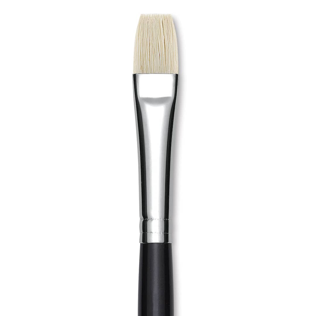 Open in modal - Utrecht Natural Chungking Pure Bristle Brush - Bright, Size 8, Long Handle, Close-up