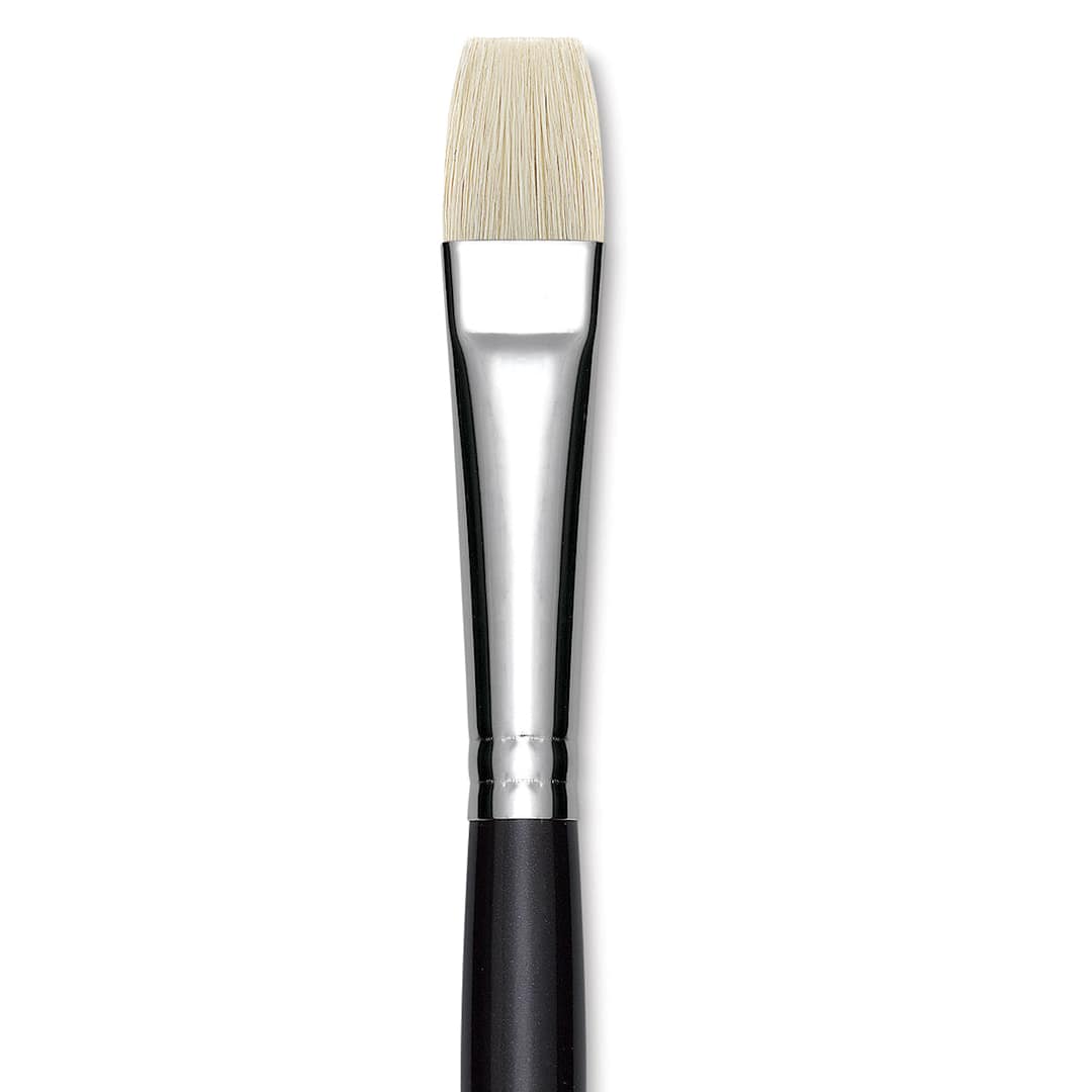 Open in modal - Utrecht Natural Chungking Pure Bristle Brush - Bright, Size 10, Long Handle, Close-up