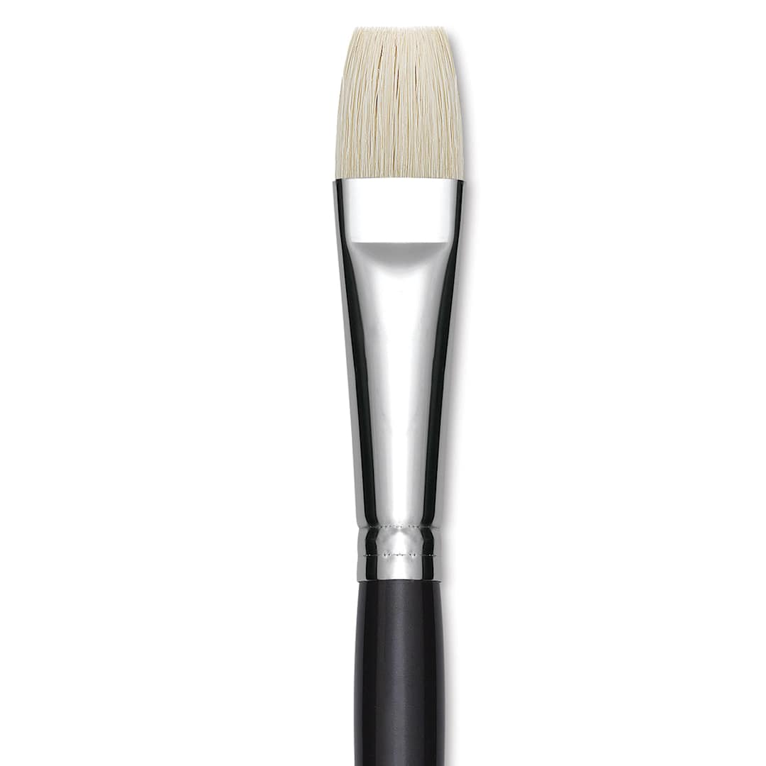 Open in modal - Utrecht Natural Chungking Pure Bristle Brush - Bright, Size 12, Long Handle, Close-up