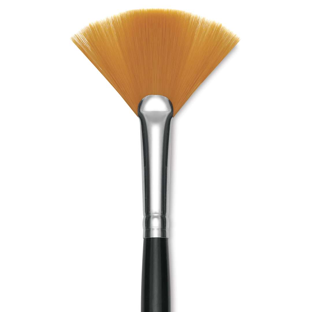 Open in modal - Utrecht Synthetic Sablette Brush - Long Handle, Fan, Size 6, close-up