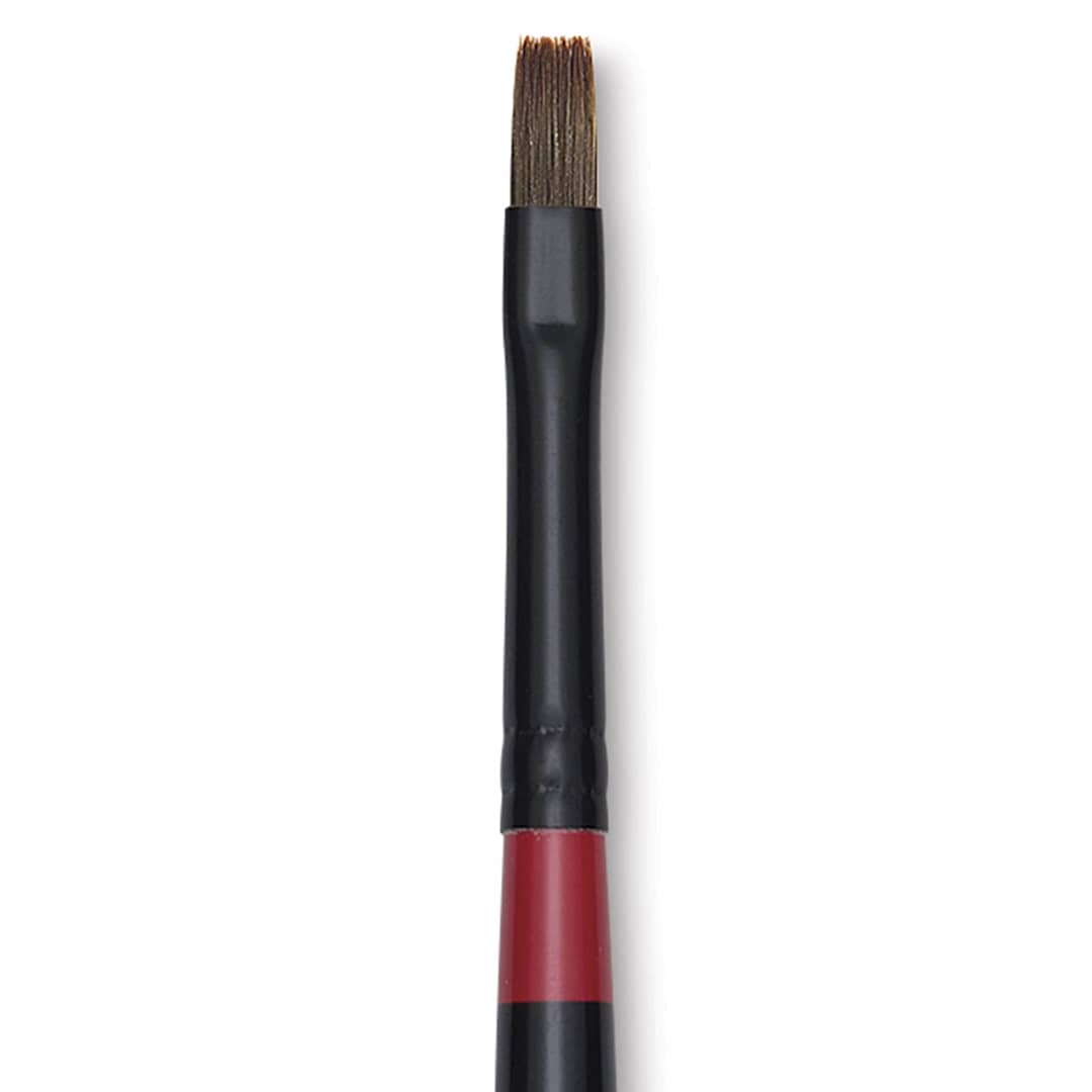 Open in modal - Utrecht Manglon Synthetic Brush - Bright, Size 4, Long Handle close-up