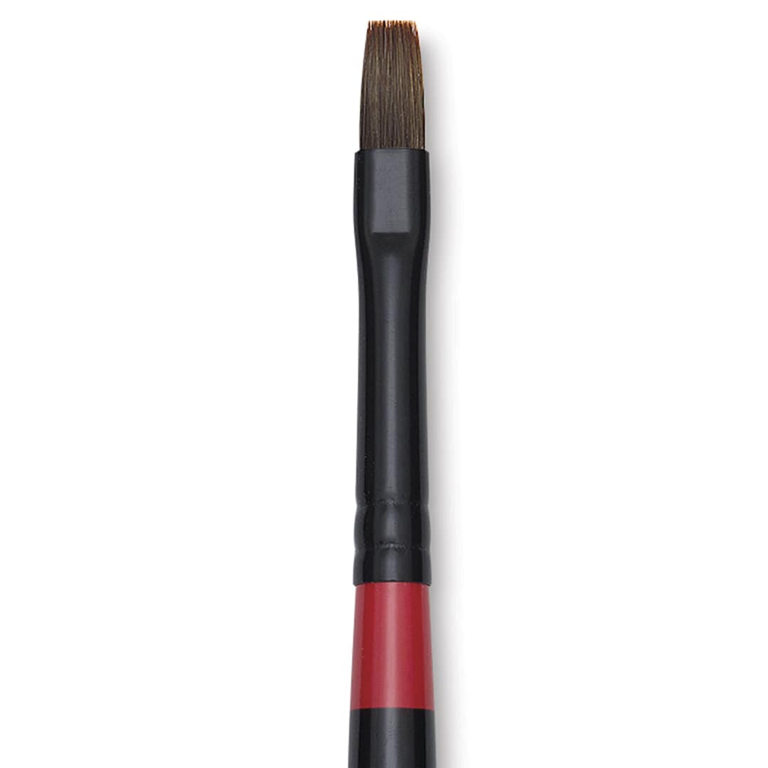 Open in modal - Utrecht Manglon Synthetic Brush - Bright, Size 6, Long Handle close-up