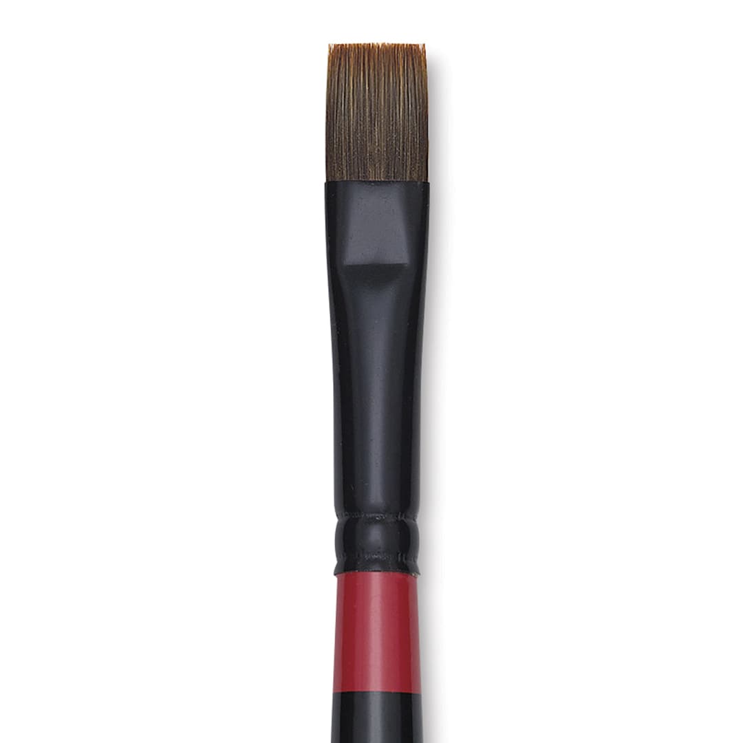 Open in modal - Utrecht Manglon Synthetic Brush - Bright, Size 12, Long Handle close-up