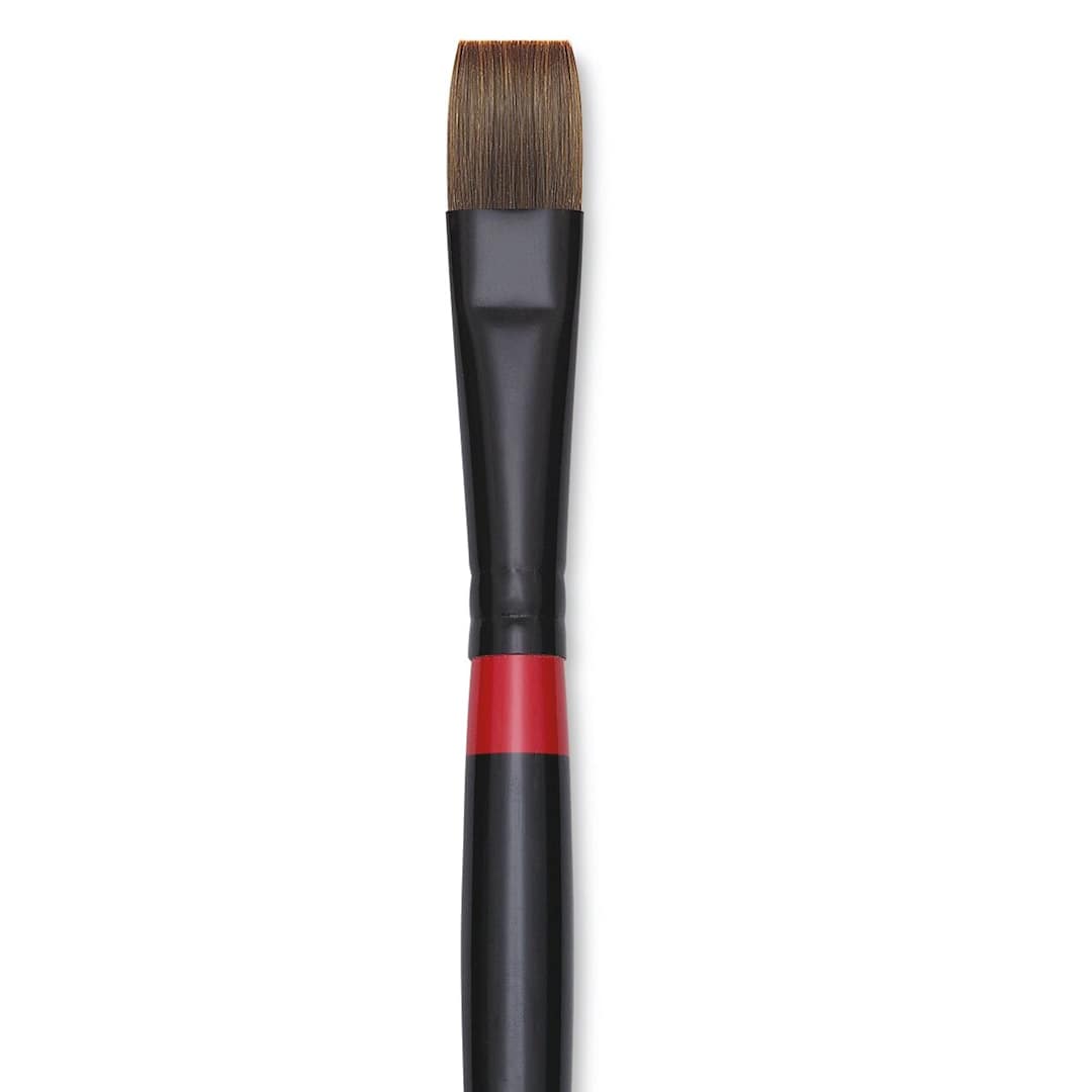 Open in modal - Utrecht Manglon Synthetic Brush - Bright, Size 16, Long Handle close-up