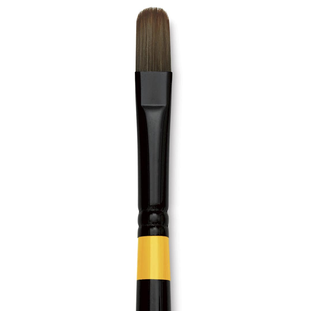 Open in modal - Utrecht Manglon Synthetic Brush - Filbert, Size 10, Long Handle close-up