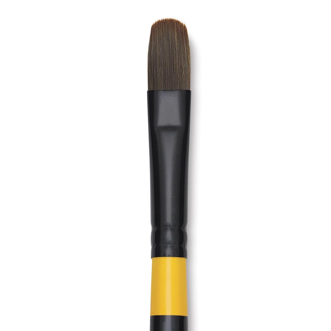 Open in modal - Utrecht Manglon Synthetic Brush - Filbert, Size 12, Long Handle close-up