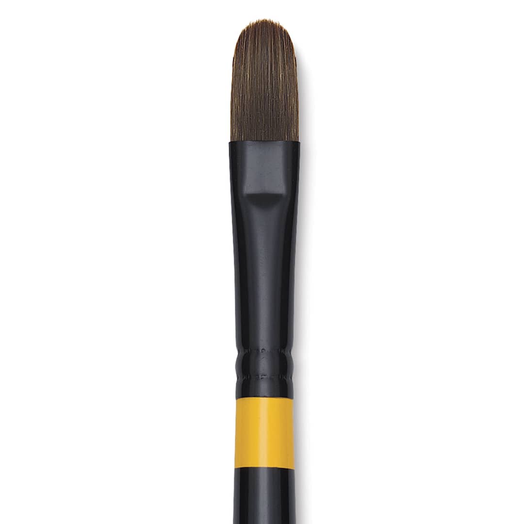 Open in modal - Utrecht Manglon Synthetic Brush - Filbert, Size 14, Long Handle close-up