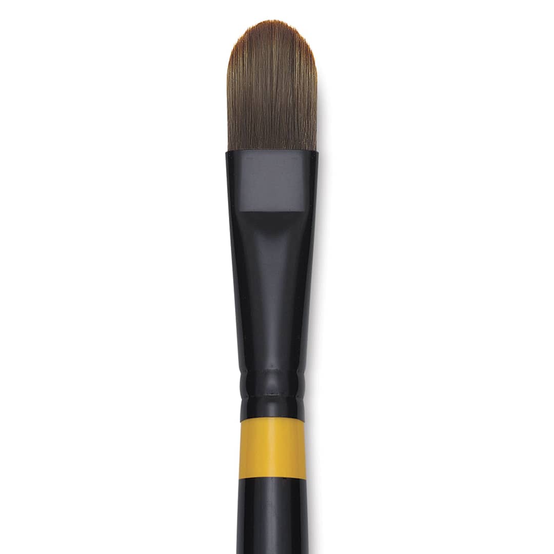 Open in modal - Utrecht Manglon Synthetic Brush - Filbert, Size 18, Long Handle close-up