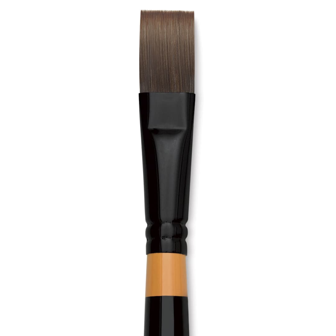 Open in modal - Utrecht Manglon Synthetic Brush-Flat, Size 18, Long Handle close-up